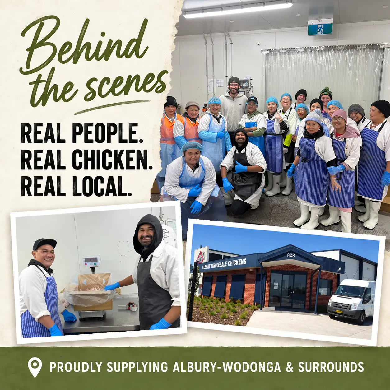 Behind the scenes — the Albury Wholesale Chickens team